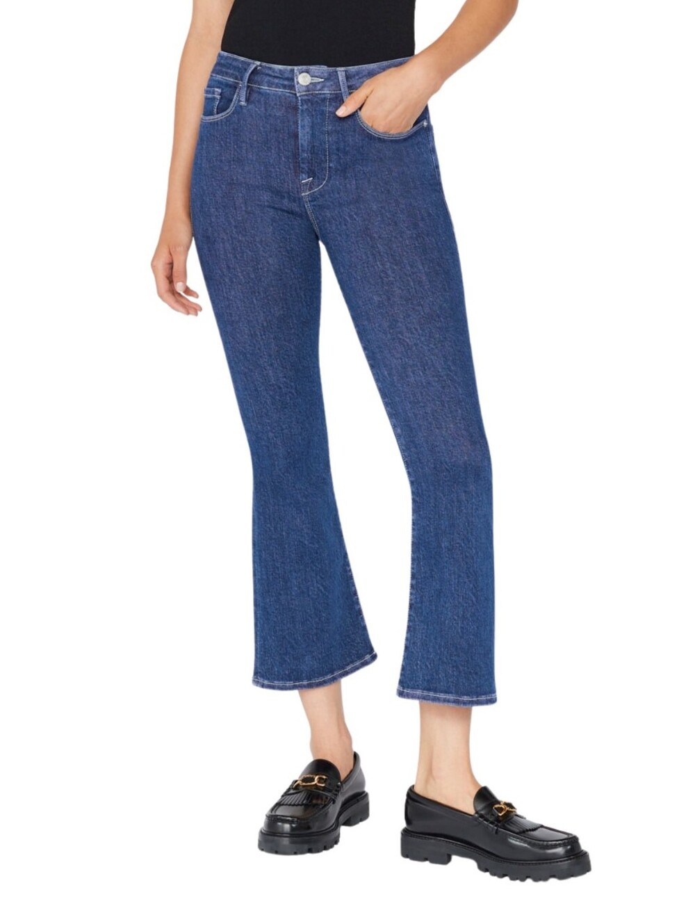 Frame Le One Cropped Mini Boot in Ackerman